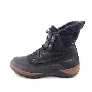 Merrell Sylva Mid Lace Waterproof Leather Winter Boots 8